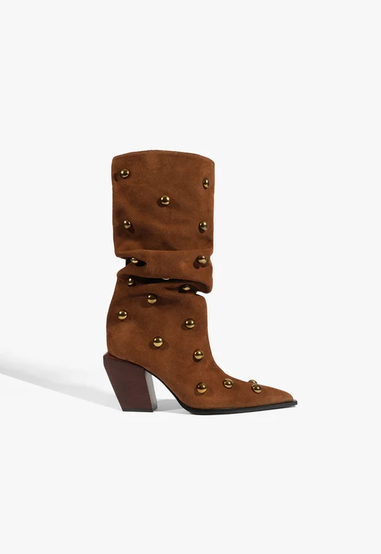 Tulsa Studs Suede Boot 9 / Pecan Brown / Suede