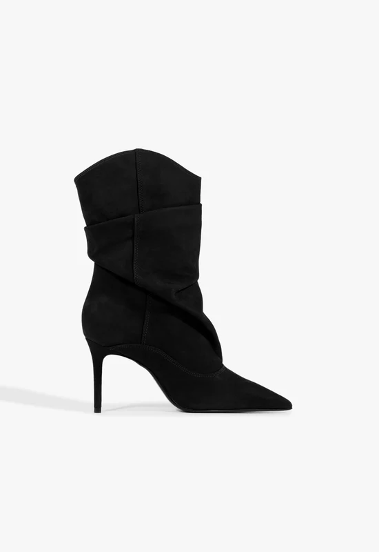 Maryana Slouch Nubuck Bootie 6.5 / Black / Nubuck