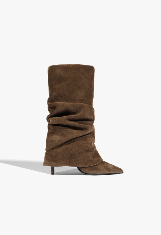 Mikki Cloak Suede Bootie 6.5 / Pecan Brown / Suede