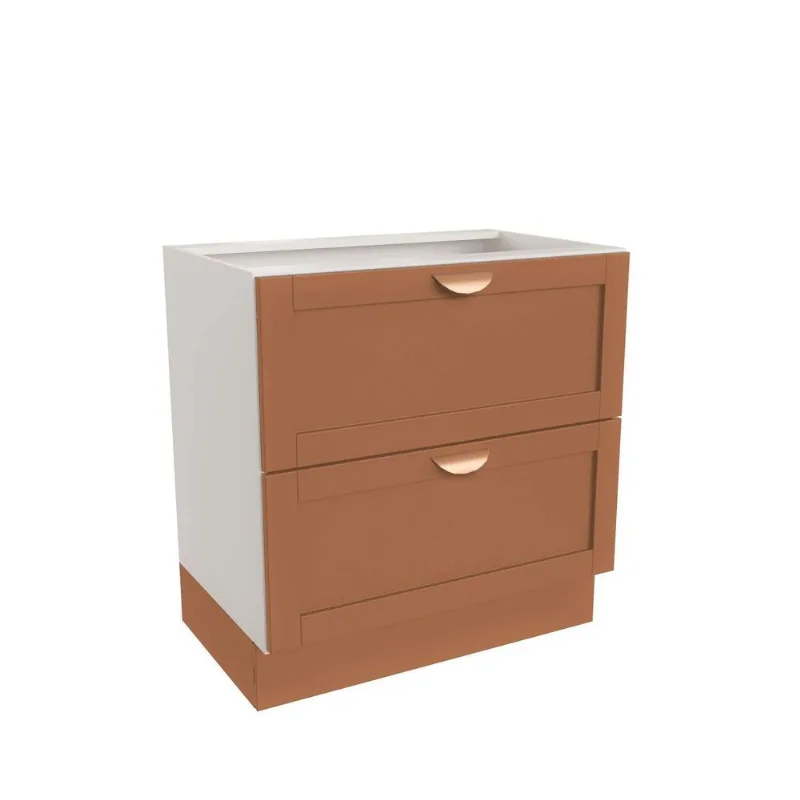 Balcão Planejado 2 Gavetões 80cm sem Tampo Arizona CabeCasa MadeiraOriginals Branco/Terracota