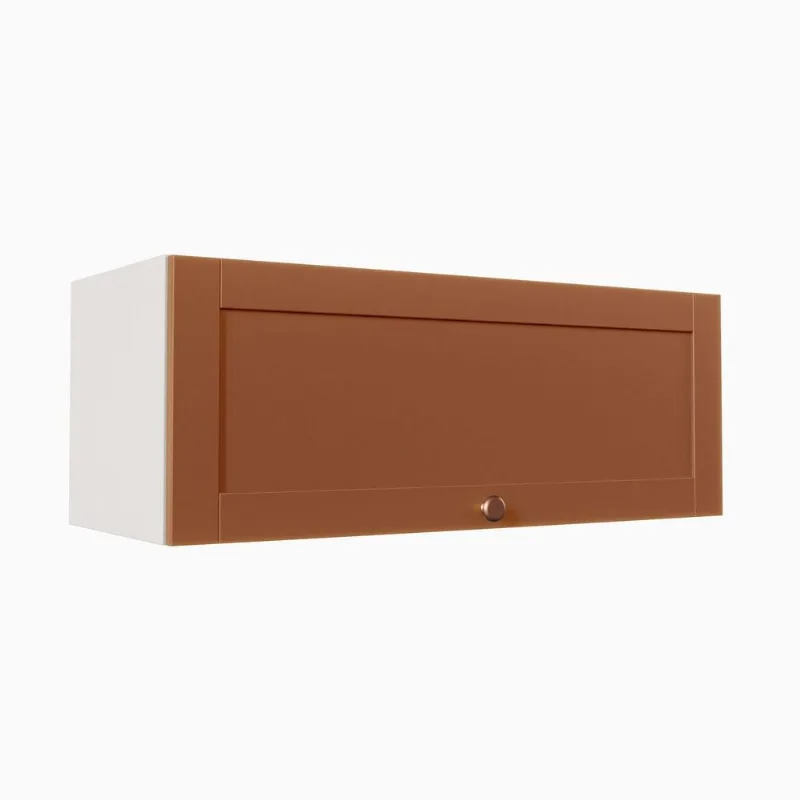 Armário Aéreo Planejado Porta Basculante 90cm Arizona CabeCasa MadeiraOriginals Laranja/Branco/Terracota Branco/Terracota