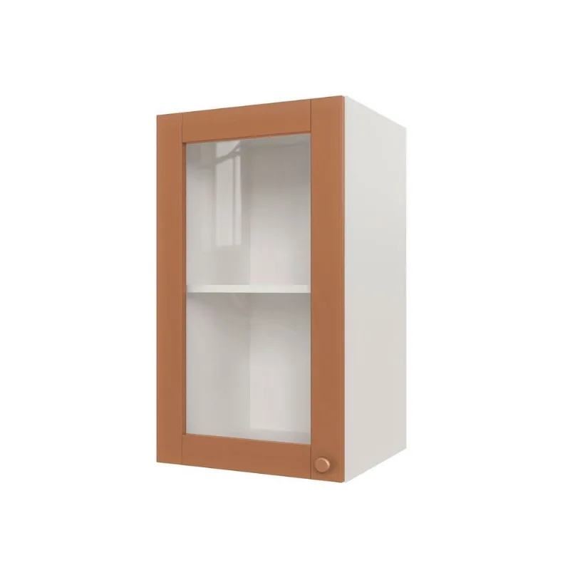Aéreo Planejado 1 Porta 40cm com Porta de Vidro Arizona CabeCasa MadeiraOriginals Branco/Terracota