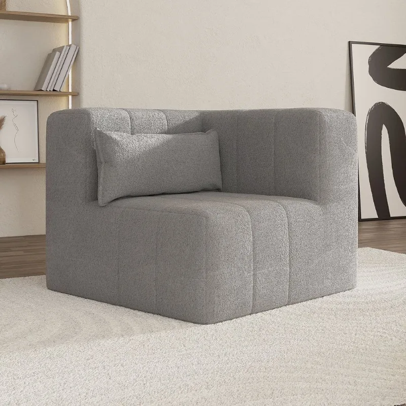 Sofá Canto Modular de Espuma Easybox CabeCasa MadeiraOriginals Cinza Claro Cinza Claro