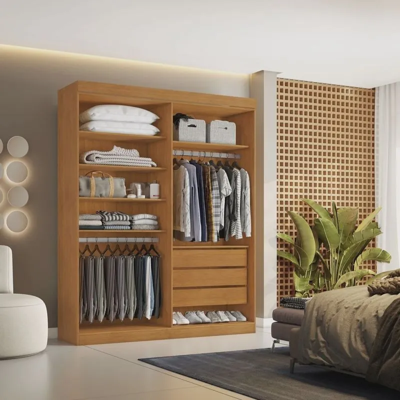 Closet Casal sem Portas 3 Gavetas Caribe