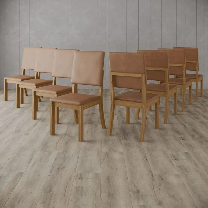 Kit 8 Cadeiras Estofadas para Mesa Jantar - Milla Plus