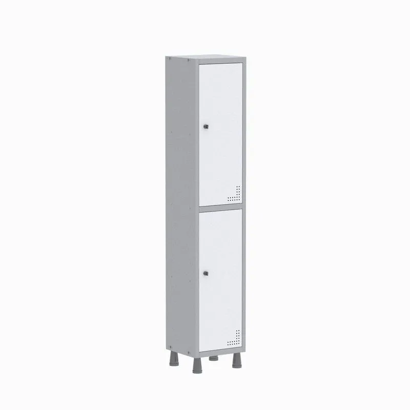 Roupeiro Aco Light 1v 02 Portas Gr301/2pri Cinza/branco