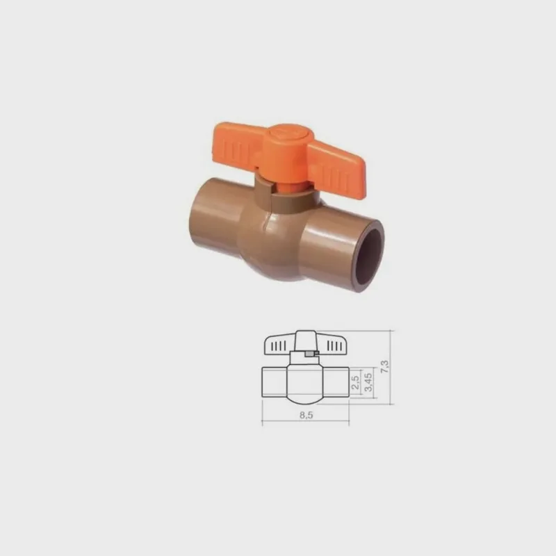 Kit 2 Registro Esfera 50mm Cartela Civitt Marrom