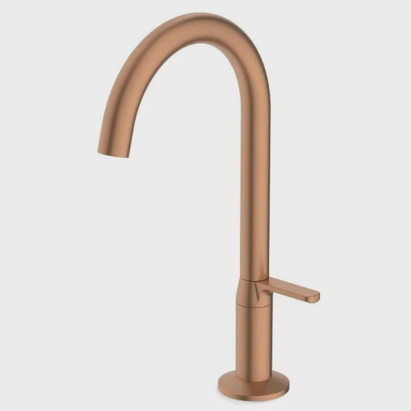 Kit com 3 Torneira para Lavatório Mesa Bica Baixa Design Rose Gold Matte
