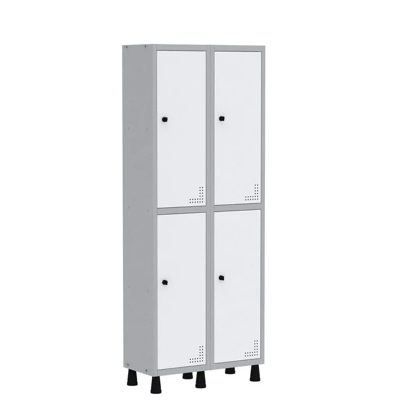 Roupeiro Aco Light 2v 04 Portas Gr302/4pri Cinza/branco
