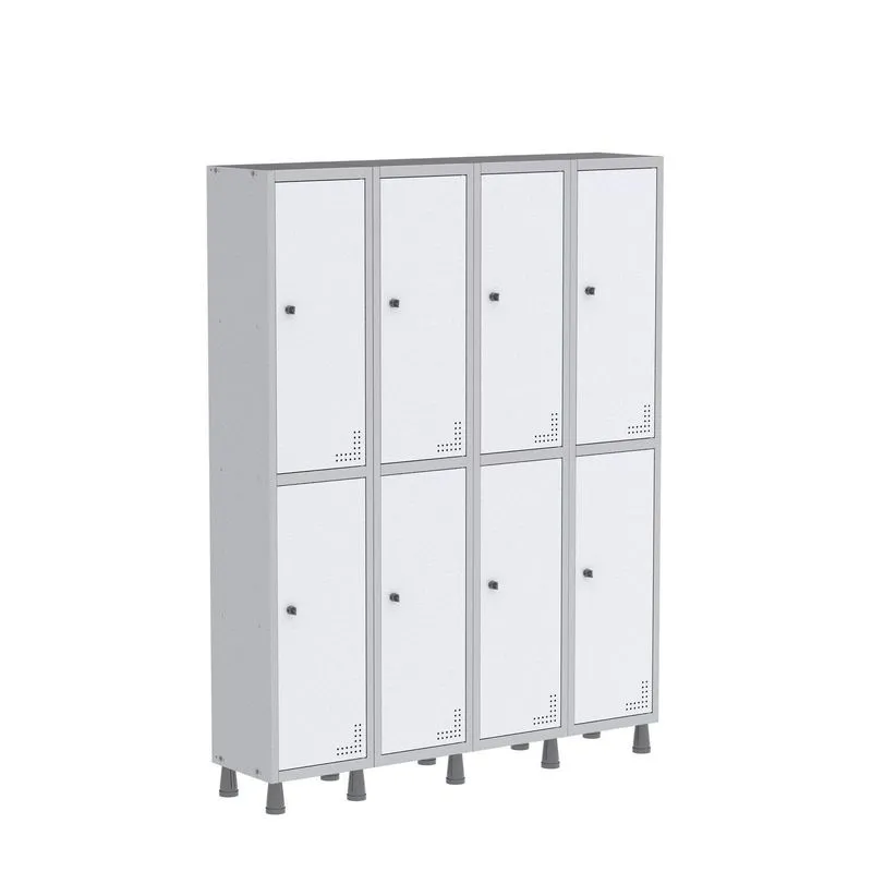 Roupeiro Aco Light 4v 08 Portas Gr304/8pri Cinza/branco