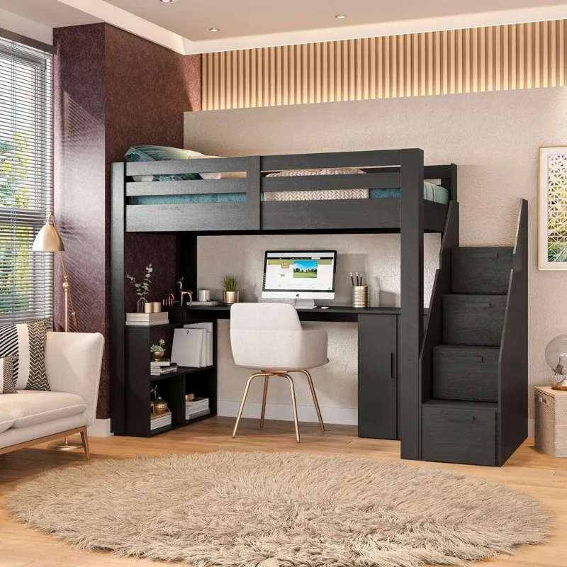 Cama Office Multifuncional Solteiro Adulto Star Plus Casatema Preto Preto