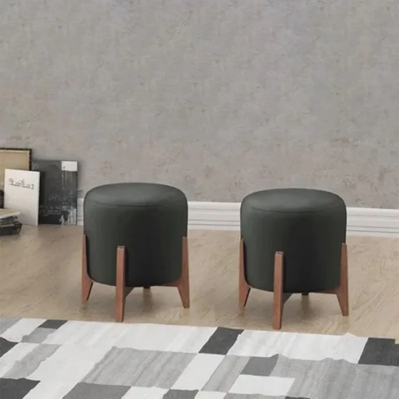 Conjunto 2 Puff Raika Luxo Decorativos Recepção Redondo Veludo Preto