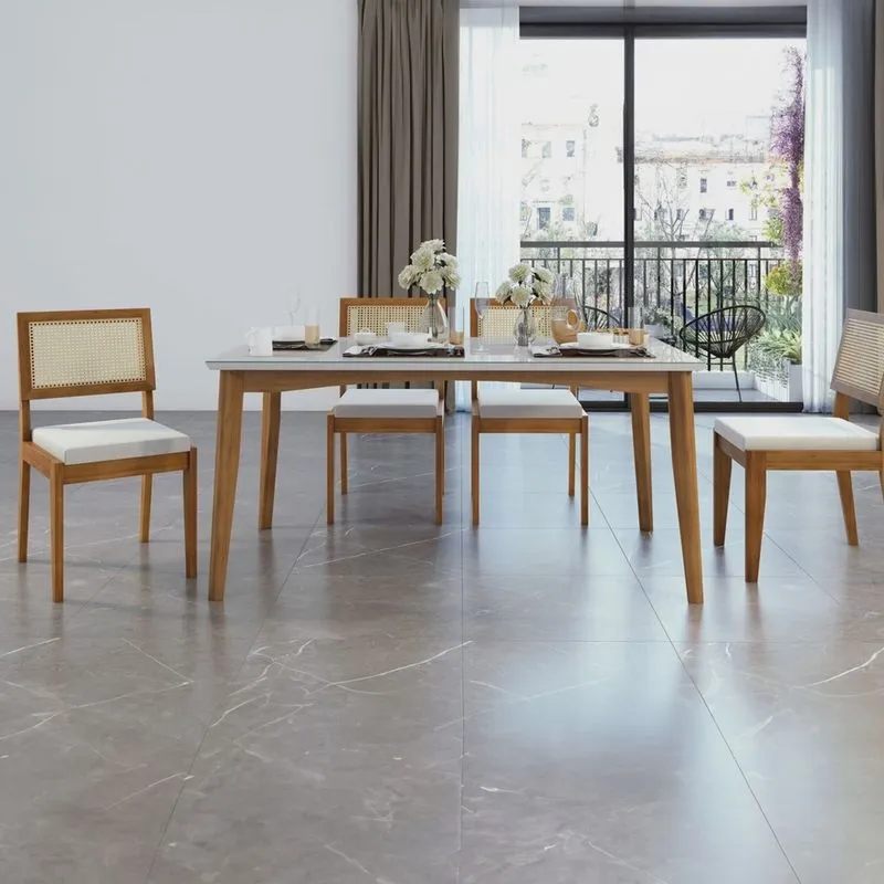 Conjunto Sala de Jantar Mesa Monalisa com 4 Cadeiras Rainha