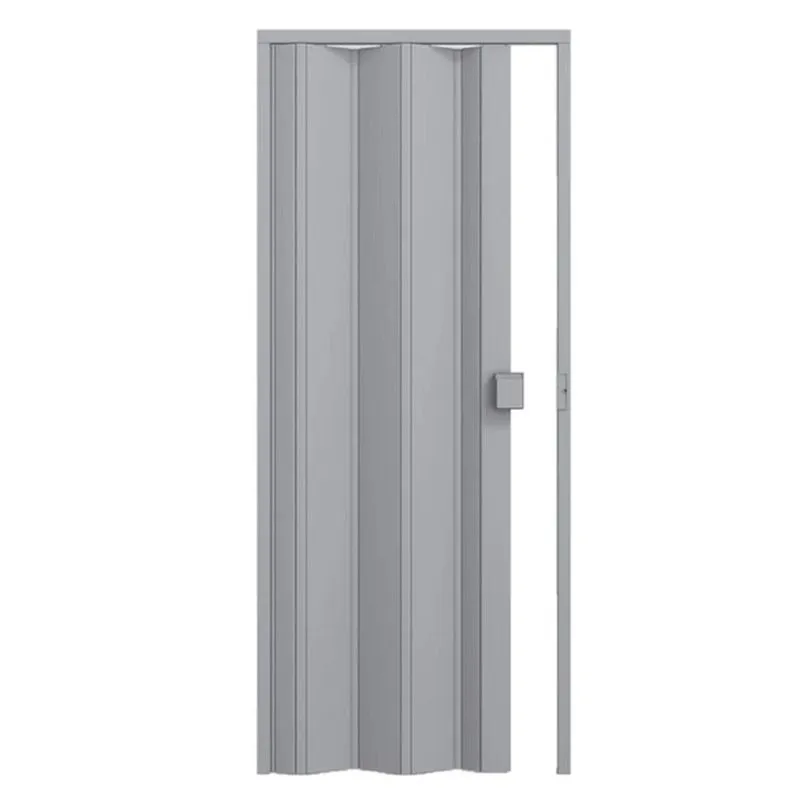 Kit Com 2 Portas Sanfonadas De Pvc 210x60cm Permatti Cinza Liso