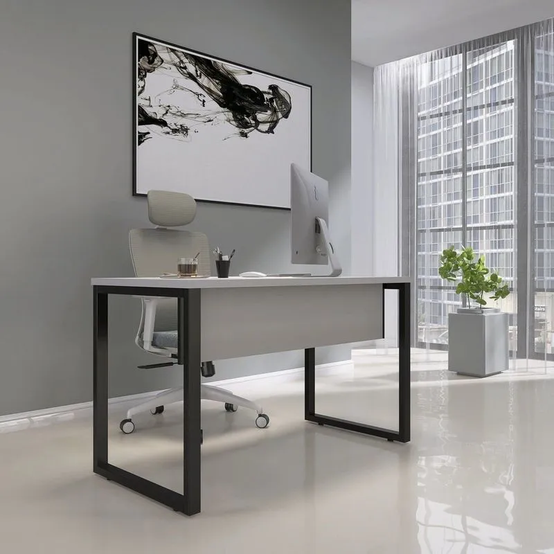 Mesa De Madeira 134cm X 60cm M134/60 Cinza/preto