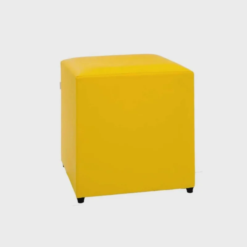 Puff Studio 40x40x40 Cm Courino sem Rodizios Amarelo