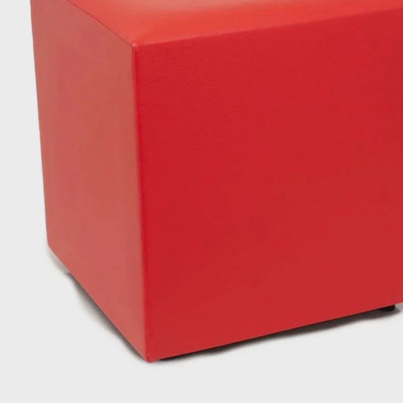 Puff Studio 40x40x40 Cm Courino sem Rodizios Vermelho