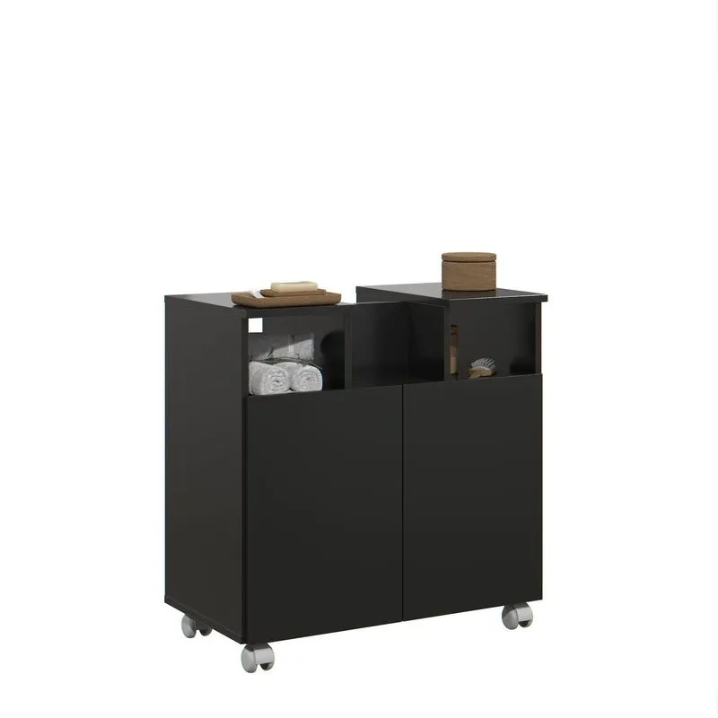 Gabinete Oasis Para Pia De Bannheiro Em Mdf Encaixe Perfeito Preto