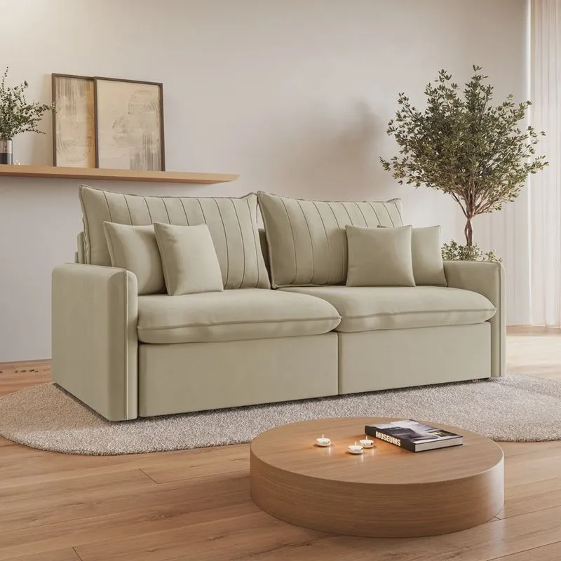 Sofá Cama Retrátil e Reclinável 220cm Colibri Cabecasa Madeiramadeira