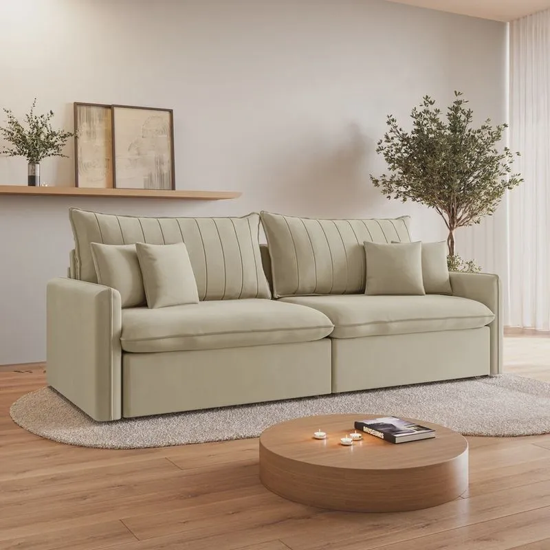 Sofá Cama Retrátil e Reclinável 260cm Colibri Cabecasa Madeiramadeira