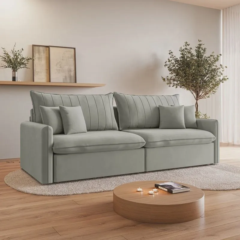 Sofá Cama Retrátil e Reclinável 260cm Colibri Cabecasa Madeiramadeira