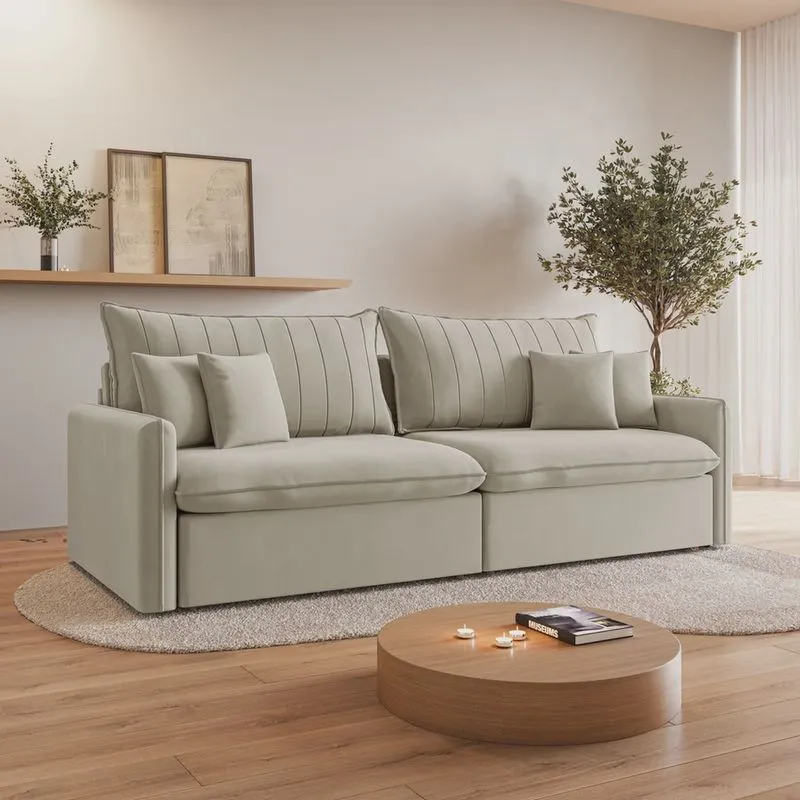 Sofá Cama Retrátil e Reclinável 260cm Colibri Cabecasa Madeiramadeira