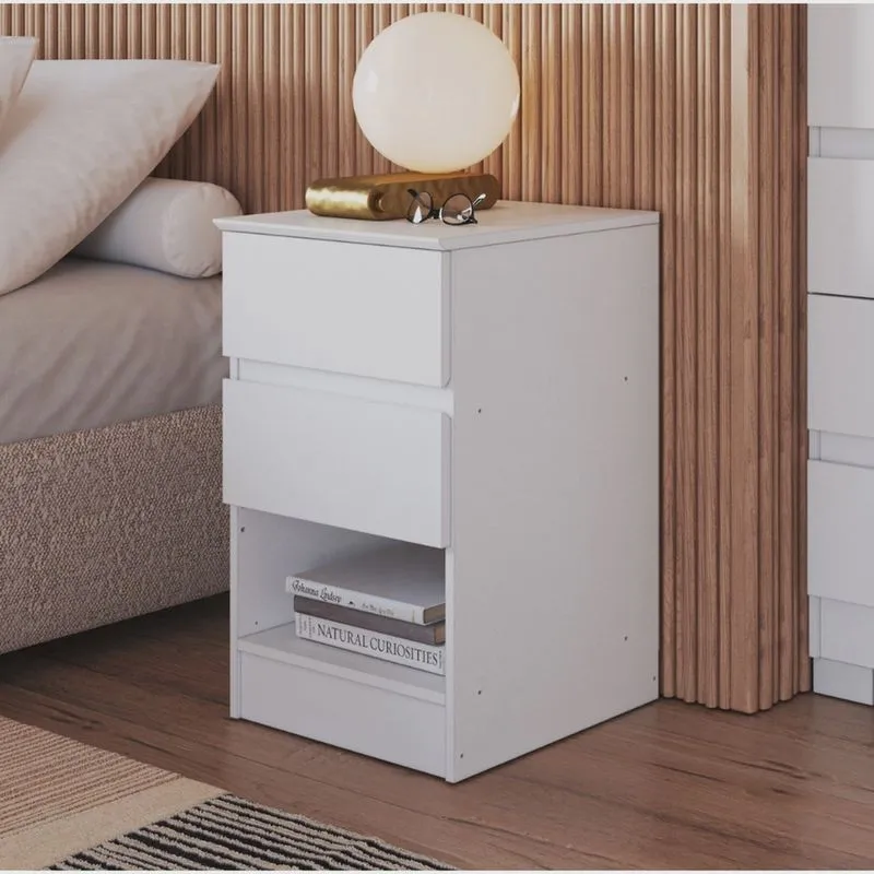 Mesa Cabeceira 2 Gavetas Aurora 65,5cm X 42,5cm 38,8cm