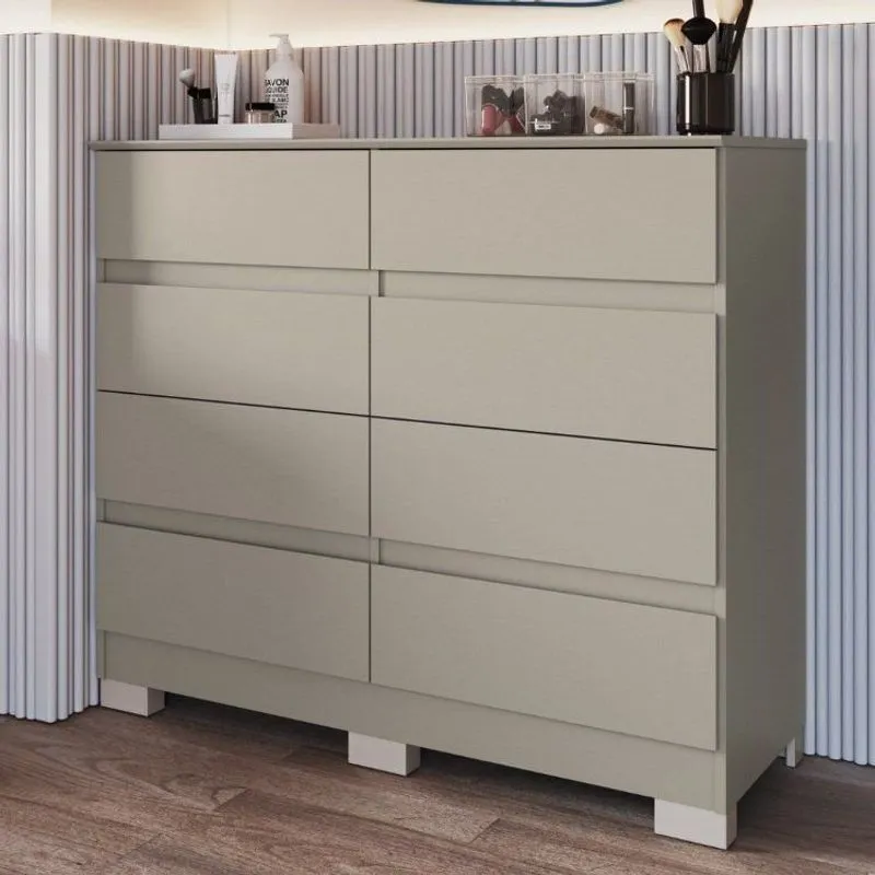 Cômoda 8 Gavetas Lara 108cm X 97cm X 45,3cm Níquel