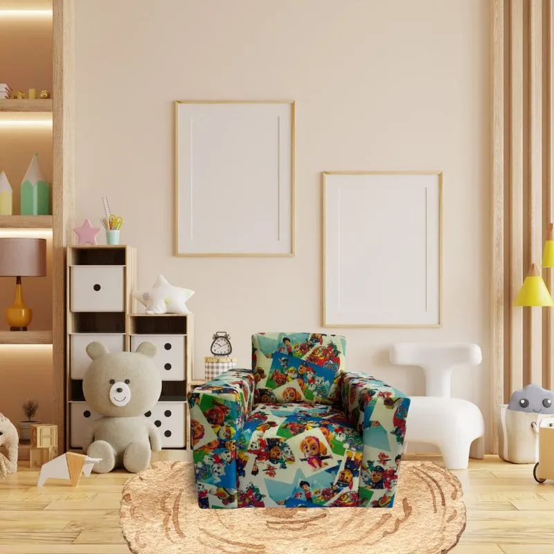 Mini Sofá Infantil Poltrona Criança Estofado Com Personagem Patrulha Canina Colorido