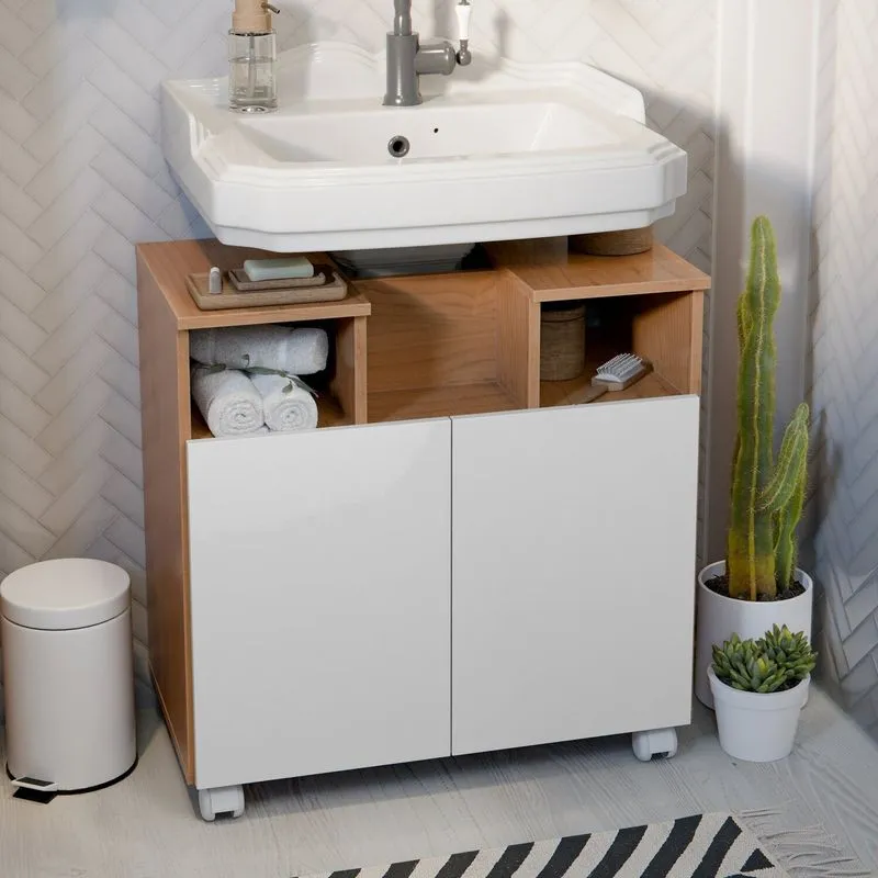Gabinete Oasis Para Pia De Bannheiro Em Mdf Encaixe Perfeito Branco