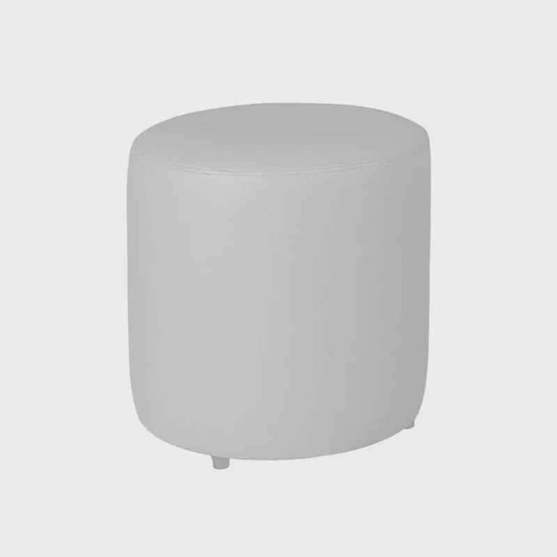 Puff Redondo 40cm X 40cm X 40cm Diametro Courino sem Rodizios Branco
