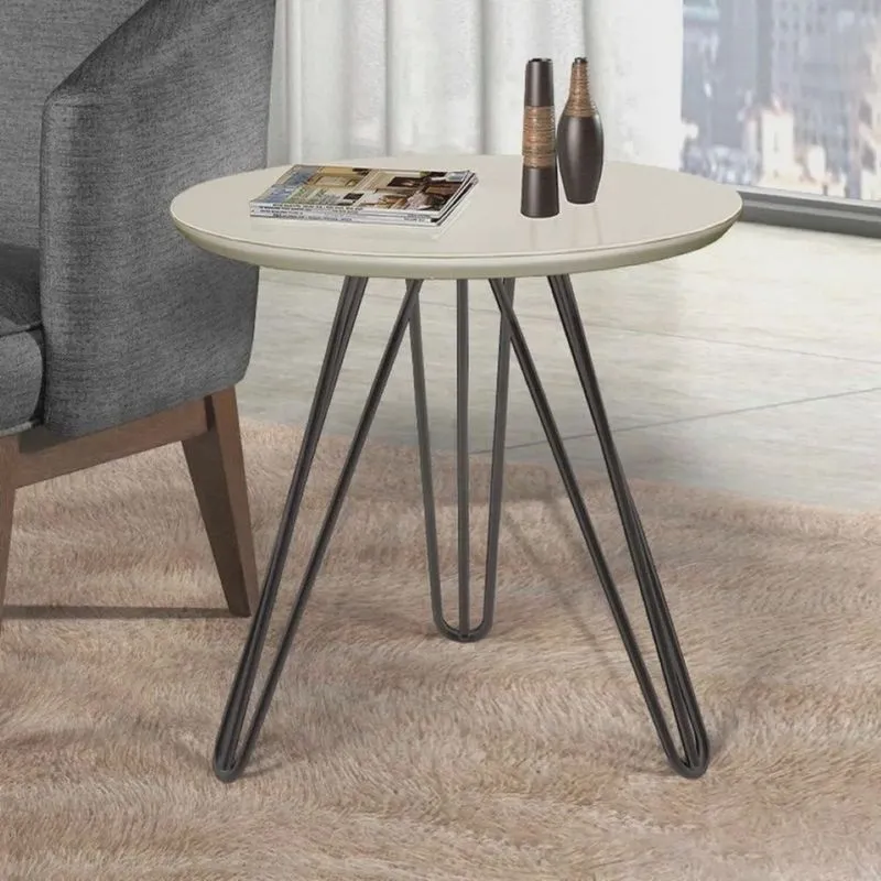 Mesa Lateral de Canto com Pé Metal