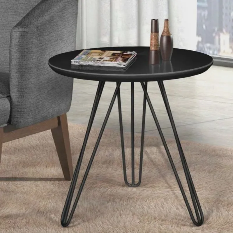 Mesa Lateral de Canto com Pé Metal