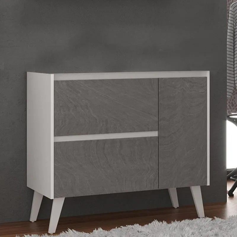 Gabinete De Banheiro 90cm Sem Cuba Branco/basalto