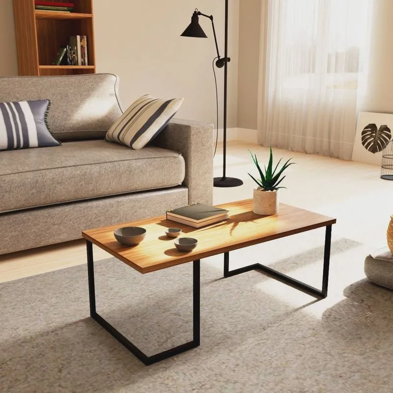 Mesa de Centro Industrial Slim com 80cm