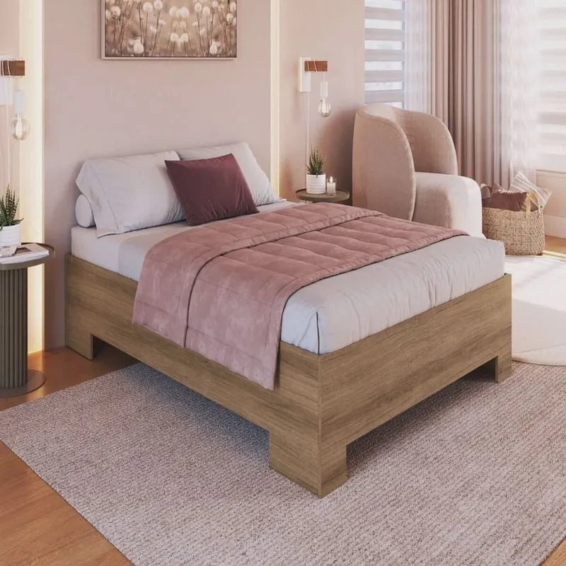 Cama de Casal Box com Estrado Fixo 140 Xangai