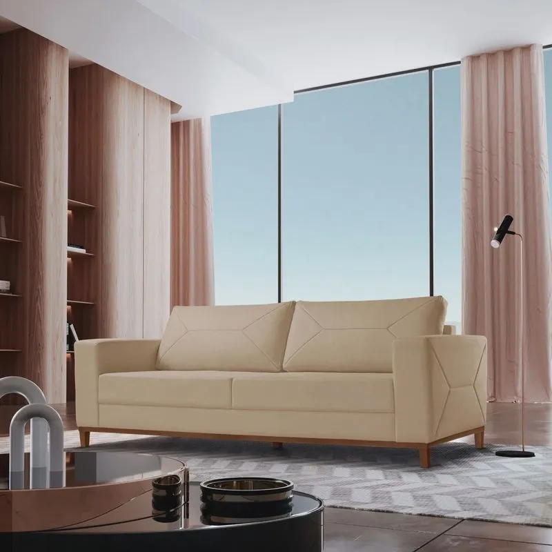 Sofá Roma 3 Lugares Linho 2,40M