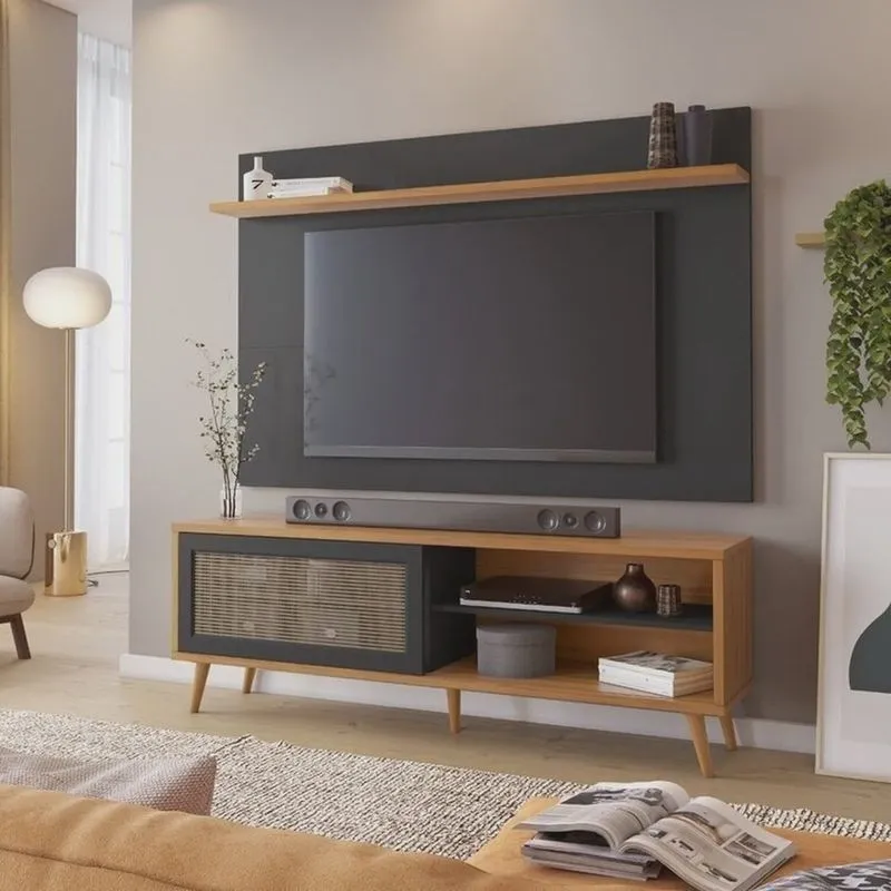 Rack com Painel para Tv até 70 Polegadas com 1 Porta Espresso Móveis