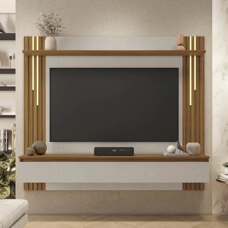 Painel Para Tv De 65" Da Nt 1345 . Off White/freijó