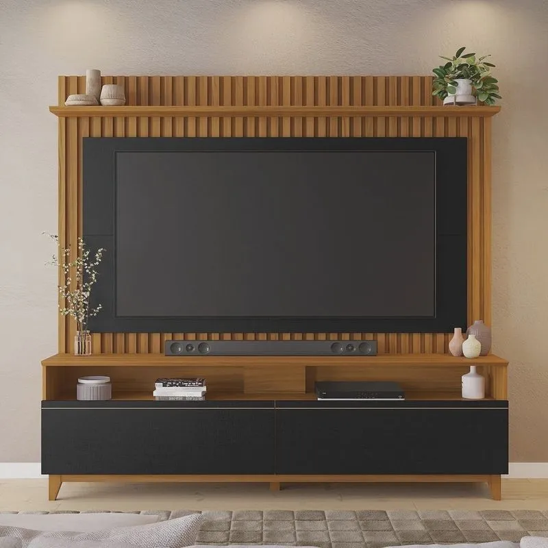 Home Theater para Tv de 65 com Detalhe Ripado da Nt 1340