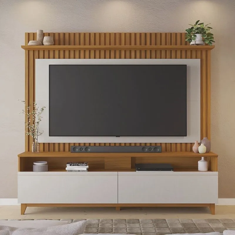 Home Theater para Tv de 65 com Detalhe Ripado da Nt 1340