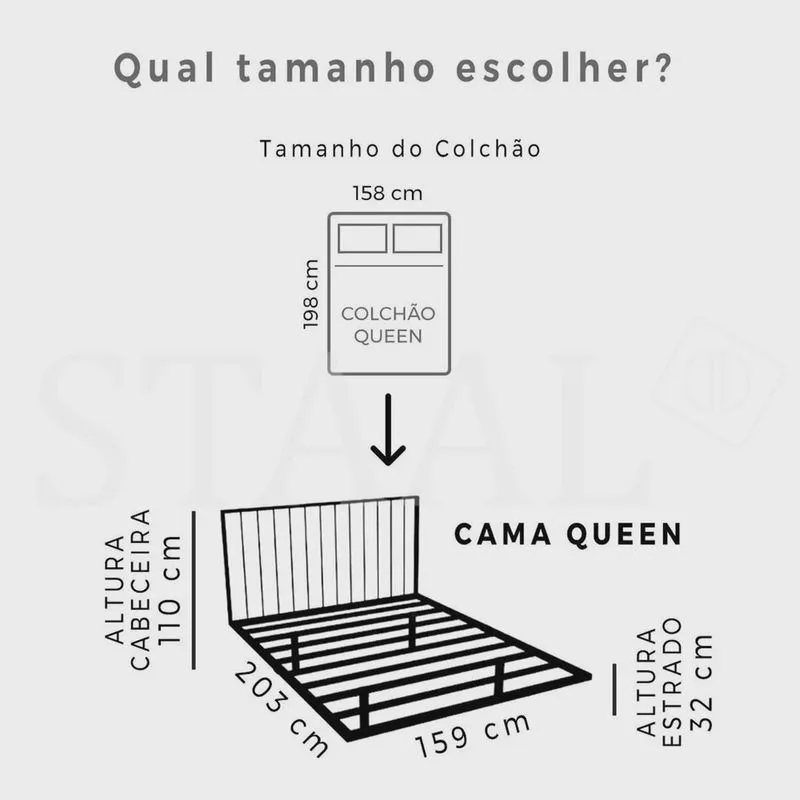 Cama Flutuante Queen com Cabeceira