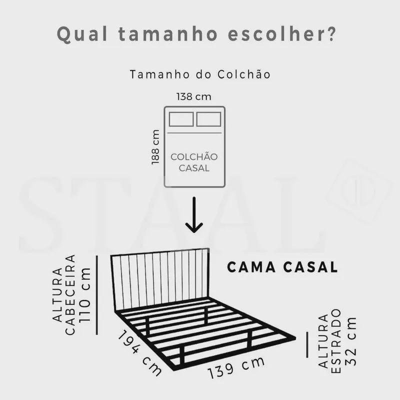 Cama Flutuante Casal com Cabeceira