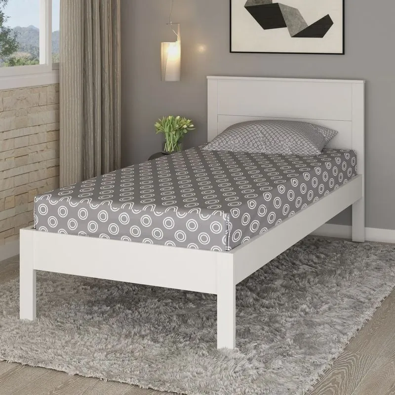 Cama de Solteiro 190 Cm X 92 Cm 42,4 Cm Branco