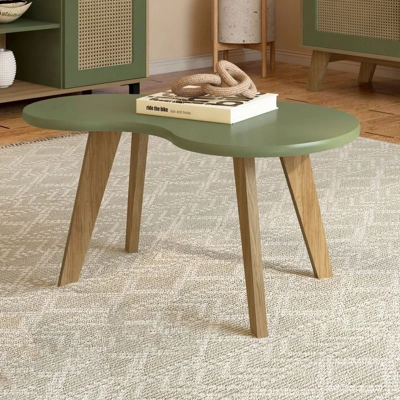 Mesa De Centro Orgânica Verde 100% Mdf Menta