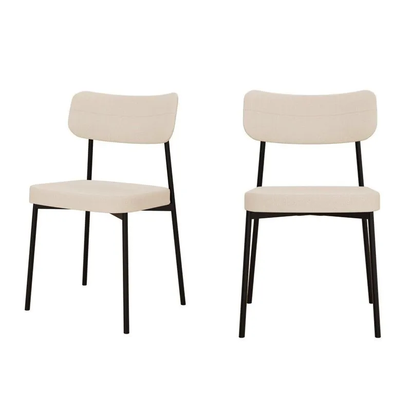 Kit Com 2 Cadeiras Para Sala De Jantar Mona Yescasa Bege/areia Corriente Areia Corriente
