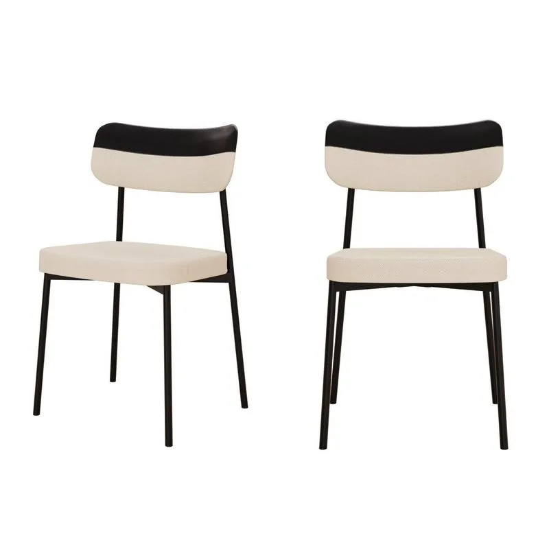 Kit Com 2 Cadeiras Para Sala De Jantar Mona Yescasa Bege/areia Corriente/preto Areia Corriente /preto