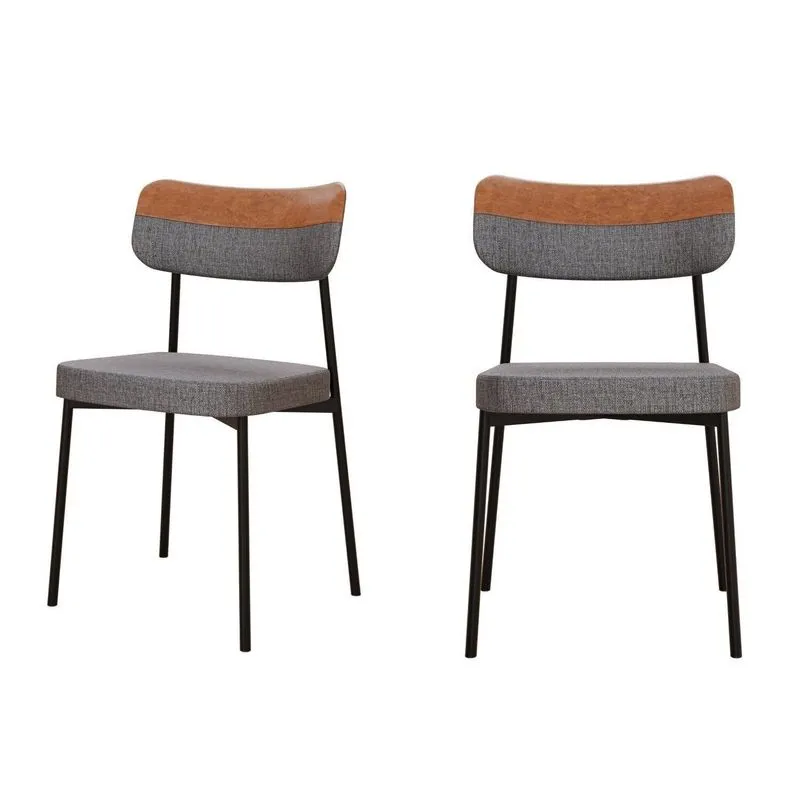 Kit Com 2 Cadeiras Para Sala De Jantar Mona Yescasa Cinza/corriente/caramelo Cinza Corriente /caramelo
