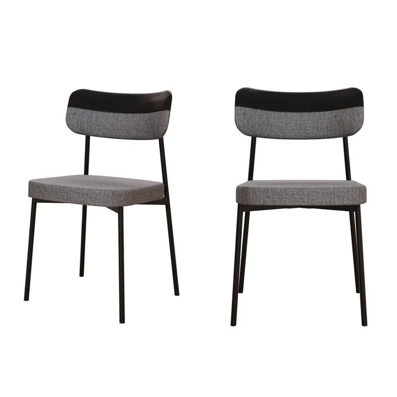 Kit Com 2 Cadeiras Para Sala De Jantar Mona Yescasa Cinza/corriente/preto Cinza Corriente /preto