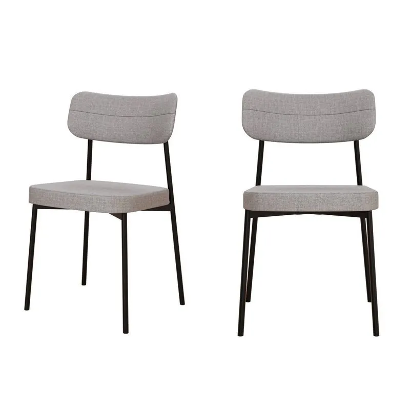 Kit Com 2 Cadeiras Para Sala De Jantar Mona Yescasa Cinza Corriente Cinza Claro Corriente